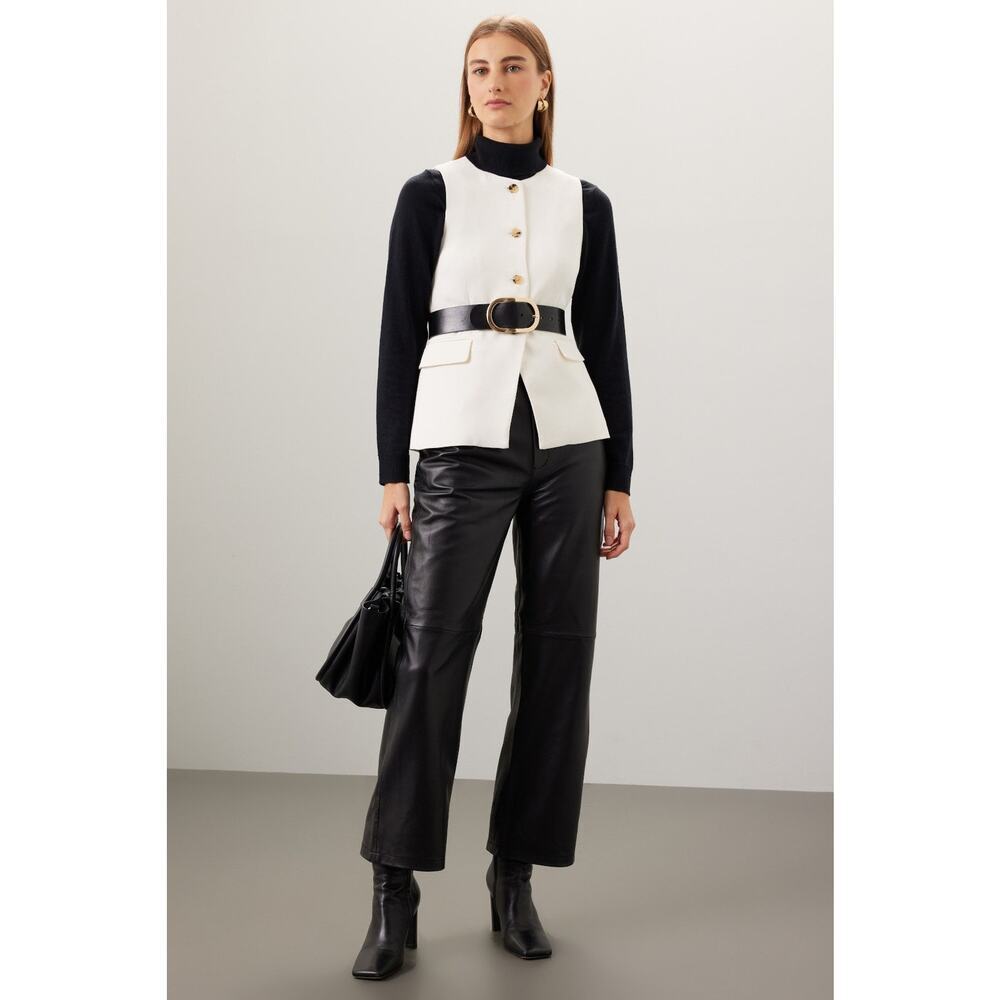 Veda Womens Leather Pants Black Size 8